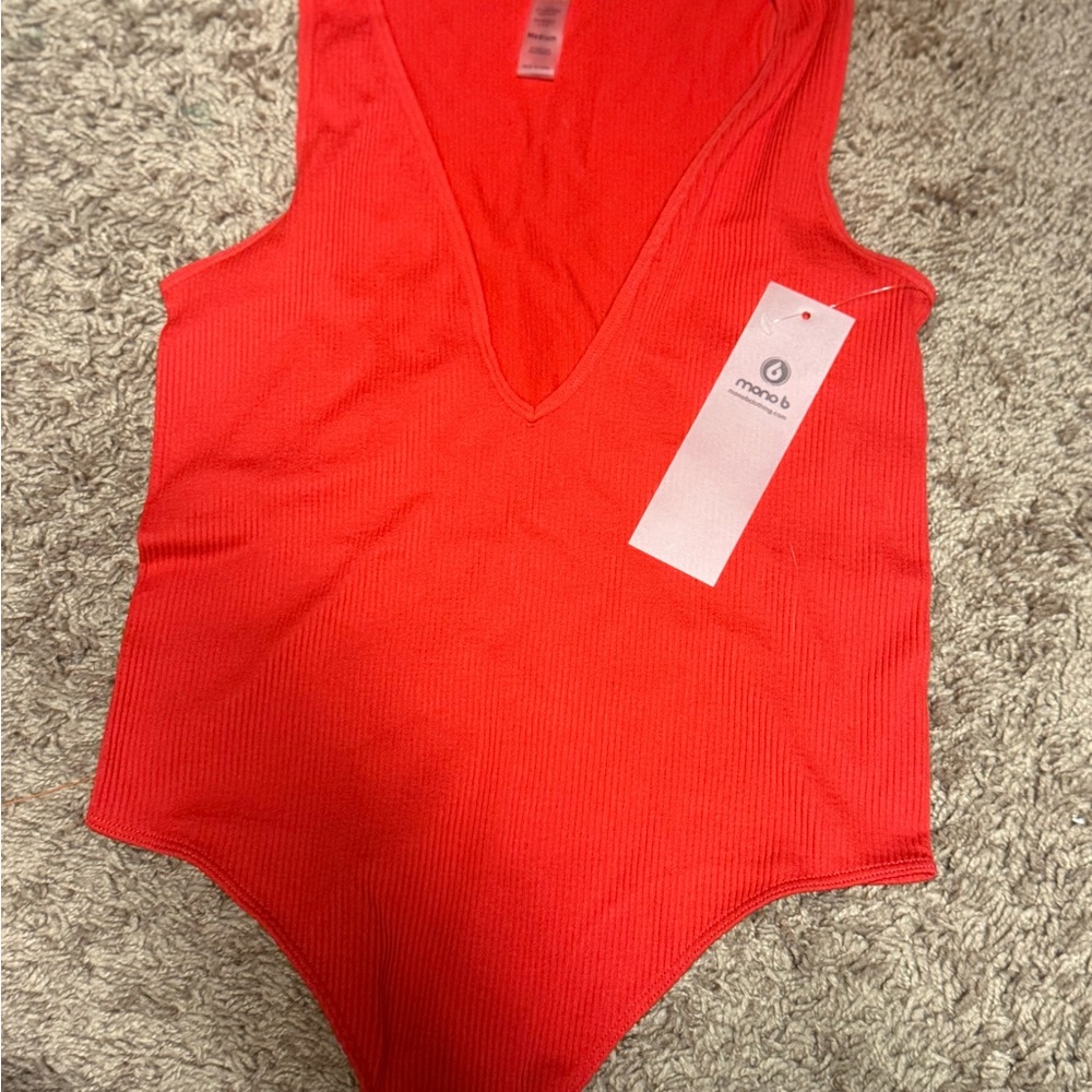 Womens Red bodysuit mono b